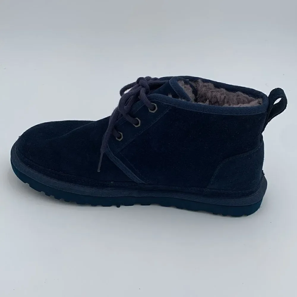 UGG Neumel dark blue suede leather shearling wool lined lace up men’s 7